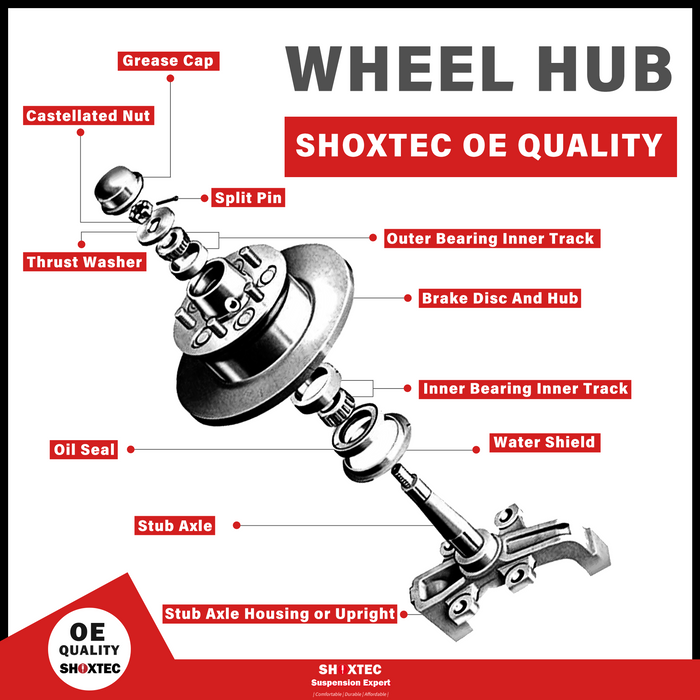 Shoxtec Rear Pair Wheel Bearing Hub Assembly Replacement for 2011-2017 Hyundai Elantra 2012-2017 Hyundai Veloster 2014-2018 Kia forte 2014-2018 Kia forte5 Repl. no 512492