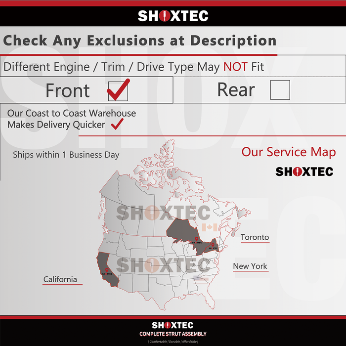Shoxtec Front Shock Absorber Replacement for 2000-2006 BMW X5, Repl No. 72340