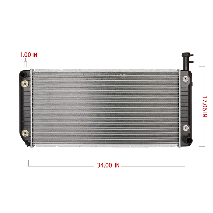 Shoxtec Radiador de núcleo de aluminio de repuesto para 04-20 Chevrolet Express 2500 04-20 Express 3500 09-20 Express 4500 10-19 Express Cargo 04-20 GMC Savana 2500 06-20 Savana 3500 09-20 Savana 4500 Repl No.CU2791