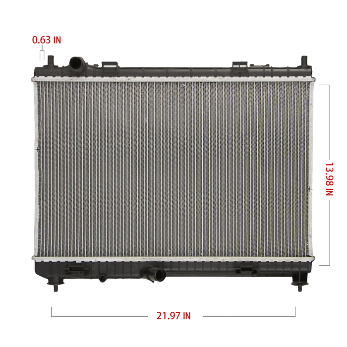 Shoxtec Aluminum Core Radiator Replacement for 2003-2007 Ford Courier 2001-2018 Ford Fiesta L4 1.6L Repl No. CU13201