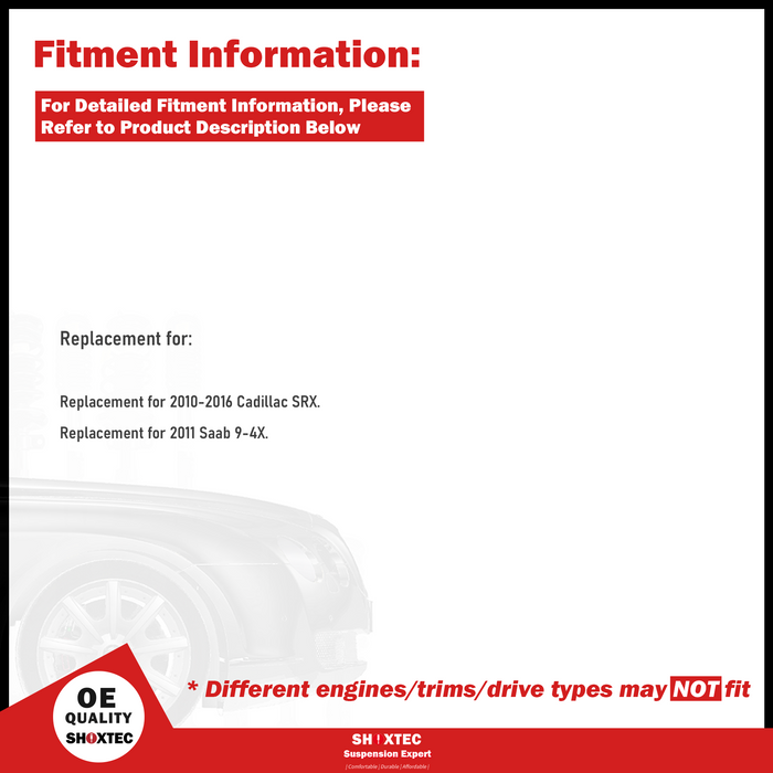 Shoxtec Front Wheel Bearing Hub Assembly Replacement for 2010-2016 Cadillac SRX Replacement for 2011 Saab 9-4X Repl. no 513289