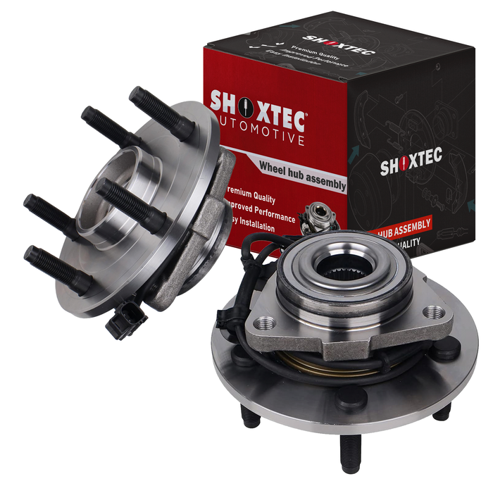 Shoxtec Front Pair Wheel Bearing Hub Assembly Replacement for 2002-2005 Dodge Ram 1500 Fits vehicles with 4-wheel ABS Repl. no 515066