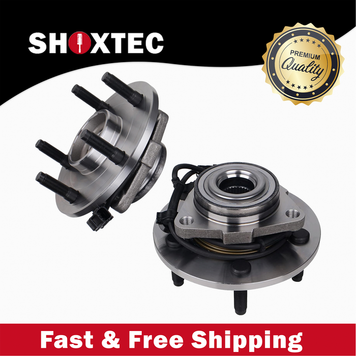 Shoxtec Front Pair Wheel Bearing Hub Assembly Replacement for 2002-2005 Dodge Ram 1500 Fits vehicles with 4-wheel ABS Repl. no 515066