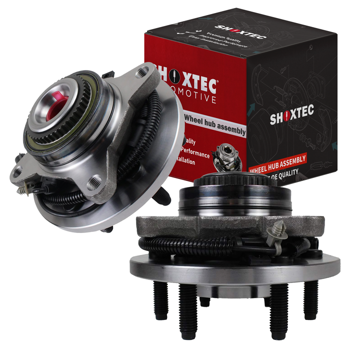 Shoxtec Front Pair Wheel Bearing Hub Assembly Replacement for 2009-2010 ford F-150 Fits 4WD submodels FX4 King Ranch Lariat Platinum STX XL XLT with 6 stud hub Repl. no 515119