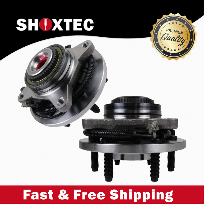 Shoxtec Front Pair Wheel Bearing Hub Assembly Replacement for 2009-2010 ford F-150 Fits 4WD submodels FX4 King Ranch Lariat Platinum STX XL XLT with 6 stud hub Repl. no 515119