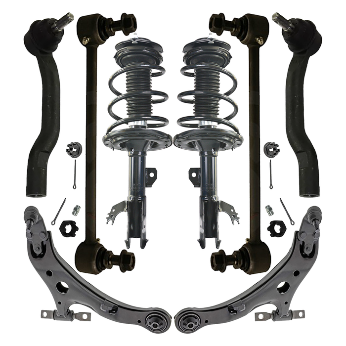 Shoxtec 8pc Suspension Kit Replacement for 2012-2014 Toyota Camry SE Model Only Includes 2 Complete Struts 2 Sway Bars 2 Outer Tie Rod Ends 2 Control Arms
