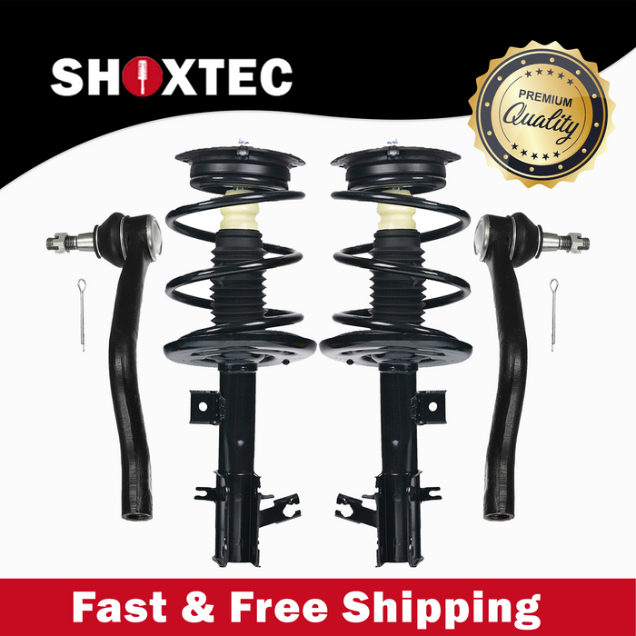 Shoxtec 4pc Front Suspension Shock Absorber Kits Replacement for 2009-2013 Nissan Maxima Excludes Sport Package 3.5L V6 includes 2 Complete Struts 2 Outer Tie Rod End