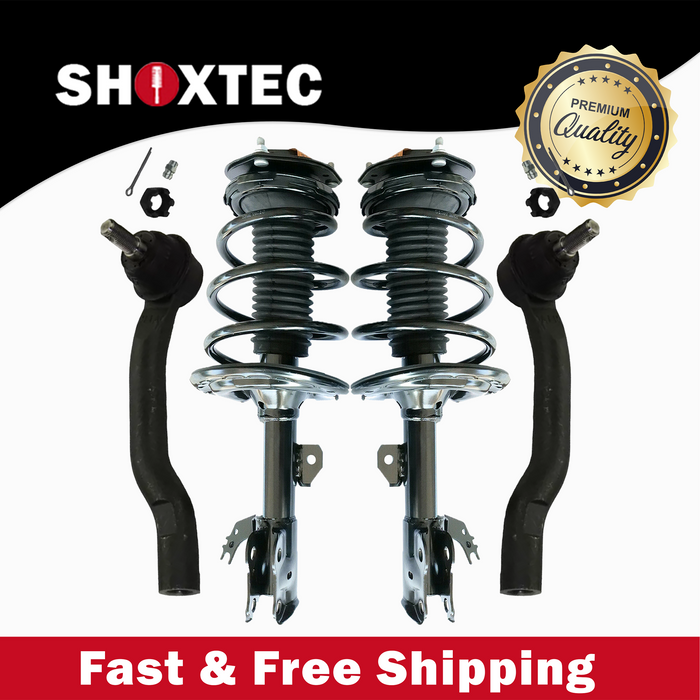 Shoxtec 4pc Front Suspension Shock Absorber Kits Replacement for 2013-2015 Toyota Avalon Includes 2 Complete Struts 2 Outer Tie Rod End