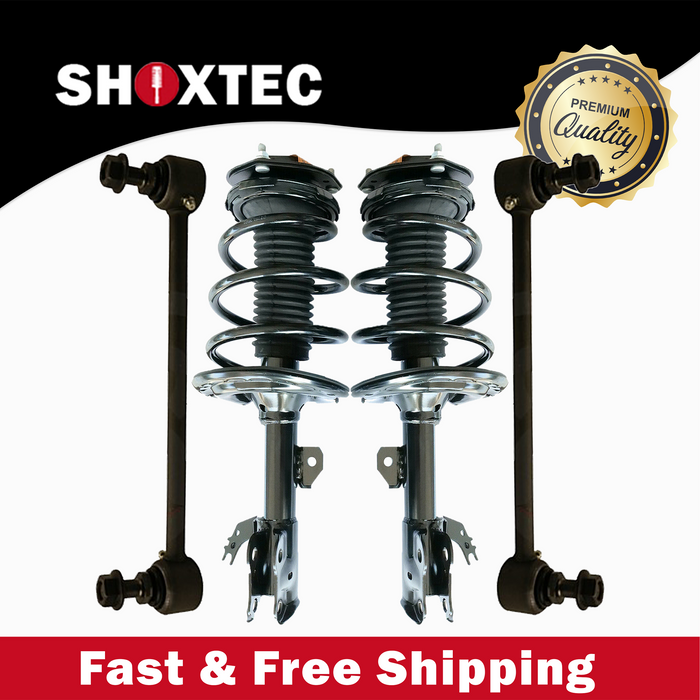 Shoxtec 4pc Front Suspension Shock Absorber Kits Replacement for 2013-2015 Toyota Avalon Includes 2 Complete Struts 2 Front Sway Bars Endlink