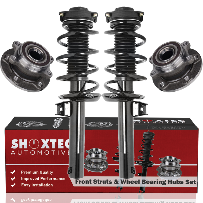 Shoxtec Front Struts Wheel Bearing Hubs Set Replacement for 2009-2017 Volkswagen Tiguan 2.0L; Replacement for 2017-2018 Volkswagen Tiguan Limited Repl Part No. 1335957 513253
