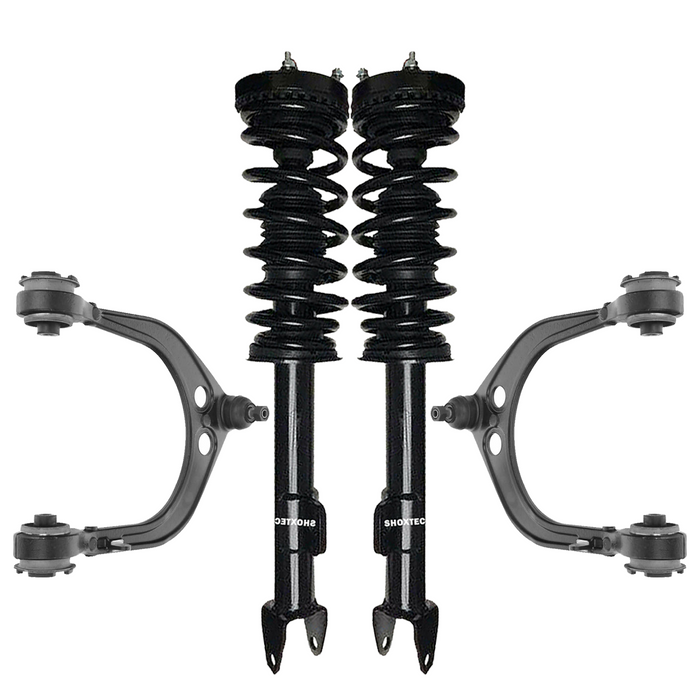 Shoxtec 4pc Front Suspension Shock Absorber Kits Replacement for 2006-2010 Dodge Charger 2006 Dodge Magnum RWD Only Includes 2 Complete Struts 2 Front Upper Control Arm and Ball Joint Assembly