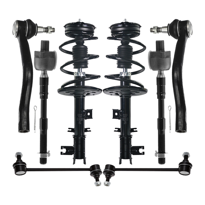 Shoxtec 6pc Suspension Kit Replacement for 2009-2010 Nissan Murano Includes 2 Complete Struts 2 Sway Bars 2 Outer Tie Rod Ends Repl. No K750784 K750783 ES800357 ES800358