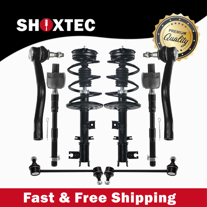 Shoxtec 6pc Suspension Kit Replacement for 2009-2010 Nissan Murano Includes 2 Complete Struts 2 Sway Bars 2 Outer Tie Rod Ends Repl. No K750784 K750783 ES800357 ES800358