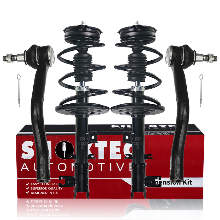 Shoxtec 4pc Front Suspension Shock Absorber Kits Replacement for 2009-2010 Nissan Murano 3.5L V6 Includes 2 Complete Struts 2 Outer Tie Rod Ends