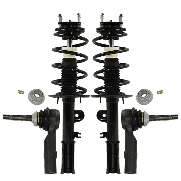 Shoxtec 4pc Front Suspension Shock Absorber Kits Replacement for 2011-2013 Ford Explorer FWD Only Fits manufactured up to Sept. 04, 2012 Includes 2 Complete Struts 2 Outer Tie Rod End