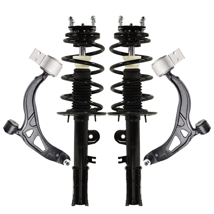 Shoxtec 4pc Front Suspension Shock Absorber Kits Replacement for 2011-2013 Ford Explorer FWD Only Fits manufactured up to Sept. 04, 2012. Includes 2 Complete Struts 2 Front Lower Control Arms