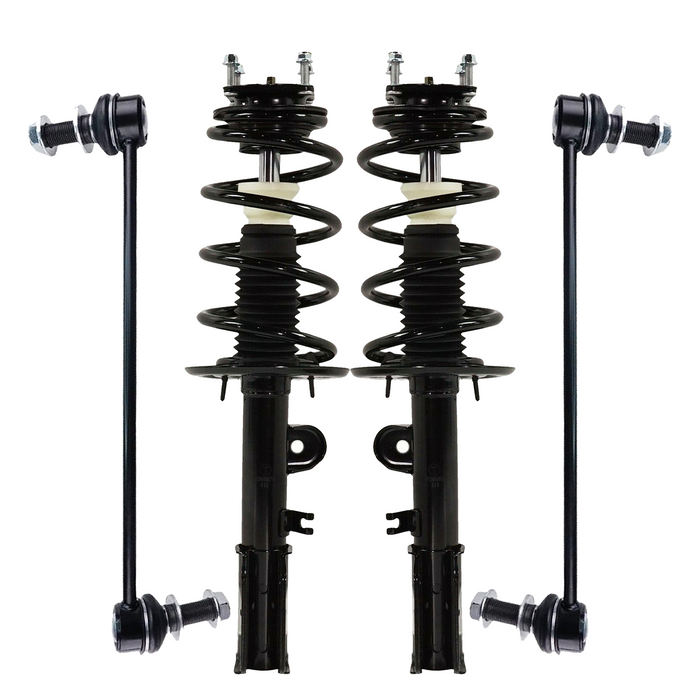 Shoxtec 4pc Front Suspension Shock Absorber Kits Replacement for 2011-2013 Ford Explorer FWD Only Fits manufactured up to Sept. 04, 2012 Includes 2 Complete Struts 2 Front Sway Bar End Link