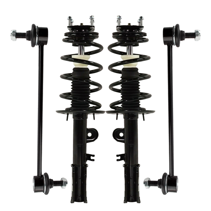 Shoxtec 4pc Front Suspension Shock Absorber Kits Replacement for 2011-2013 Ford Explorer FWD Only Fits manufactured up to Sept. 04, 2012 Includes 2 Complete Struts 2 Front Sway Bar End Link