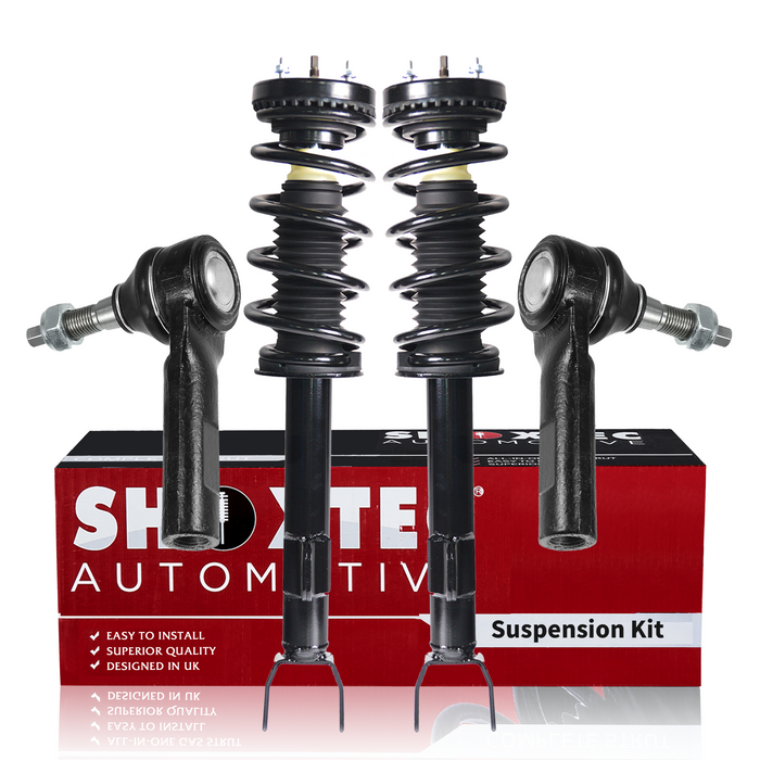 Shoxtec 4pc Front Suspension Shock Absorber Kits Replacement for 2012-2019 Dodge Challenger Includes 2 Complete Struts 2 Front Outer Tie Rod Ends