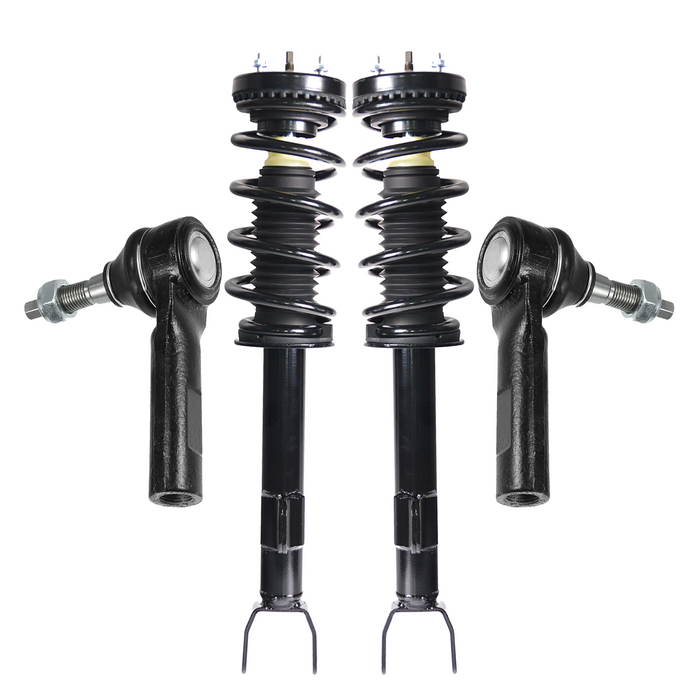 Shoxtec 4pc Front Suspension Shock Absorber Kits Replacement for 2012-2019 Dodge Challenger Includes 2 Complete Struts 2 Front Outer Tie Rod Ends