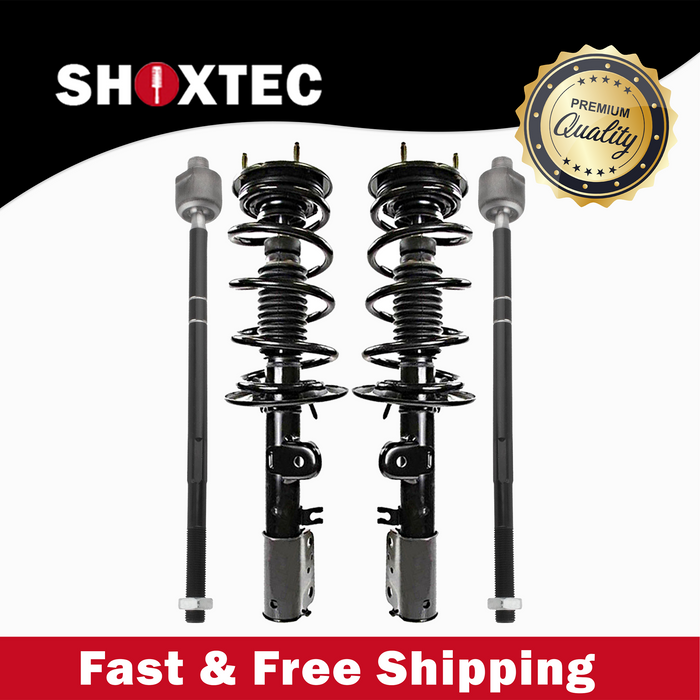 Shoxtec 4pc Front Suspension Shock Absorber Kits Replacement for 2013-2019 Ford Explorer Includes 2 Complete Struts 2 Front Inner Tie Rod End