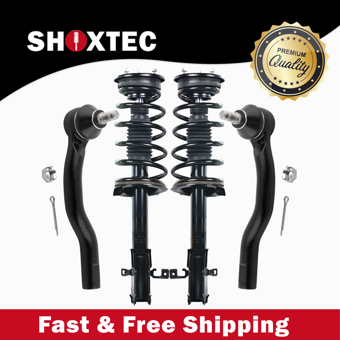 Shoxtec 4pc Front Suspension Shock Absorber Kits Replacement for 2007-2010 Ford Edge FWD only 2007-2010 Lincoln MKX FWD only Includes 2 Complete Struts 2 Outer Tie Rod End
