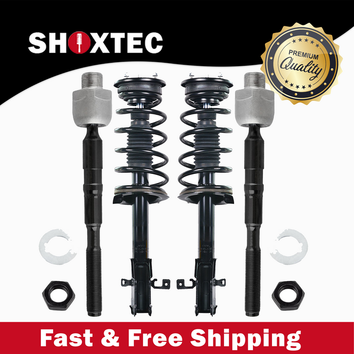 Shoxtec 4pc Front Suspension Shock Absorber Kits Replacement for 2007-2010 Ford Edge FWD only 2007-2010 Lincoln MKX FWD only Includes 2 Complete Struts 2 Inner Tie Rod End