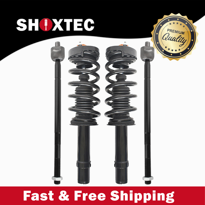 Shoxtec 4pc Front Suspension Shock Absorber Kits Replacement for 12-19 Dodge Charger 12-19 Chrysler 300 AWD only Includes 2 Complete Struts 2 Front Inner Tie Rods