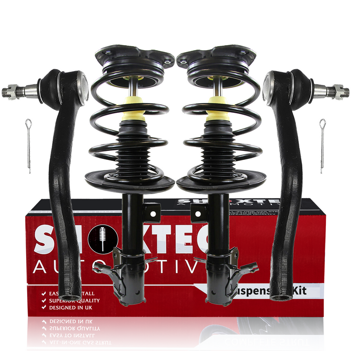 Shoxtec 4pc Front Suspension Shock Absorber Kits Replacement for 2008-2011 Nissan Altima Submodels Sedan Hybrid ELECTRIC/GAS Includes 2 Complete Struts 2 Outer Tie Rod Ends