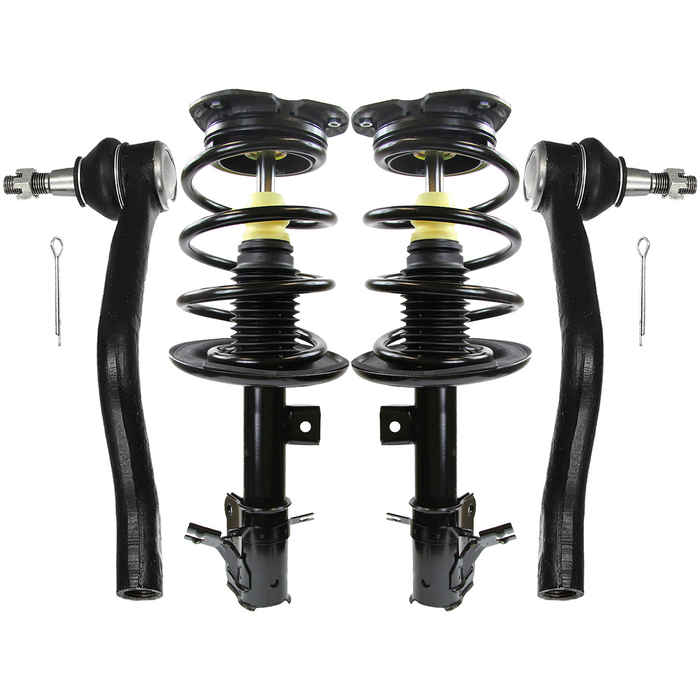 Shoxtec 4pc Front Suspension Shock Absorber Kits Replacement for 2008-2011 Nissan Altima Submodels Sedan Hybrid ELECTRIC/GAS Includes 2 Complete Struts 2 Outer Tie Rod Ends