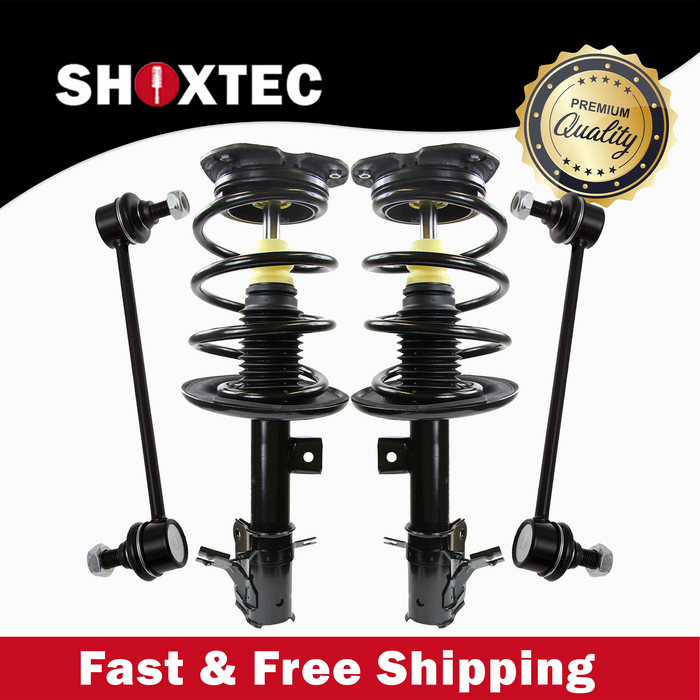 Shoxtec 4pc Front Suspension Shock Absorber Kits Replacement for 2008-2011 Nissan Altima Submodels Sedan Hybrid ELECTRIC/GAS Includes 2 Complete Struts 2 Front Sway Bar End Link
