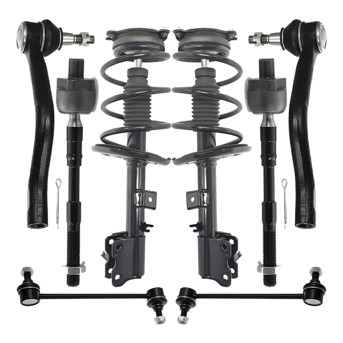 Shoxtec 6pc Suspension Kit Replacement for Replacement for 2011-2013 Nissan Murano FWD Only Includes 2 Complete Struts 2 Sway Bars 2 Outer Tie Rod Ends Repl. No K750784 K750783 ES800357 ES800358