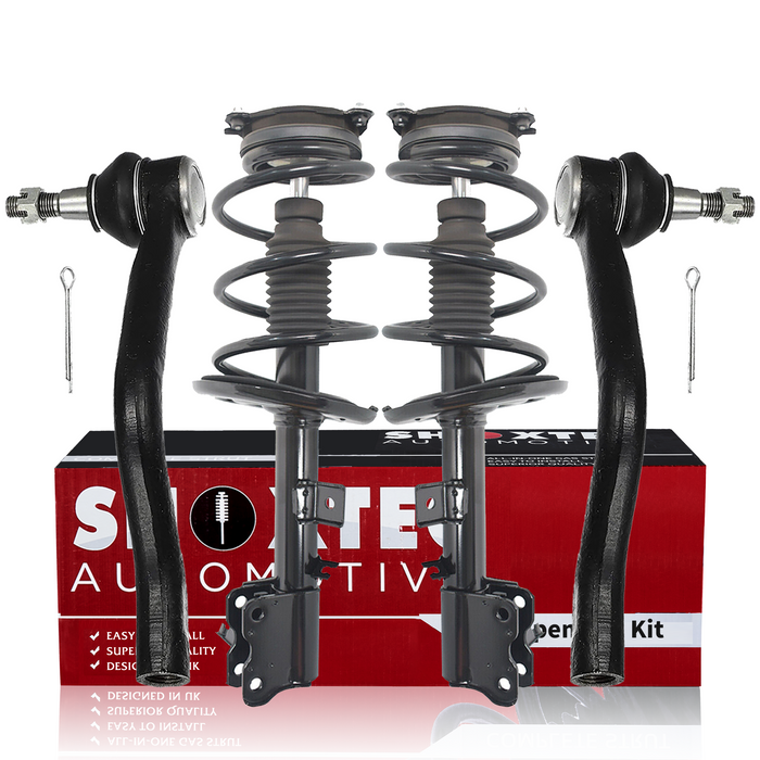Shoxtec 4pc Front Suspension Shock Absorber Kits Replacement for 2011-2013 Nissan Murano Fits Sport Utility Body Type with FWD Only Includes 2 Complete Struts 2 Outer Tie Rod Ends