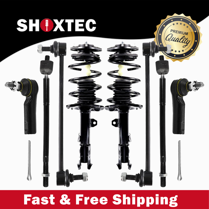 Shoxtec 8pc Suspension Kit Replacement for 2014-2019 Toyota Corolla 1.8 Liter L4 Includes 2 Complete Struts 2 Sway Bars 2 Inner Tie Rods 2 Outer Tie Rods