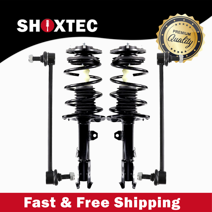 Shoxtec 4pc Front Suspension Shock Absorber Kits Replacement for 2014-2019 Toyota Corolla Includes 2 Complete Struts 2 Front Sway Bar End Link