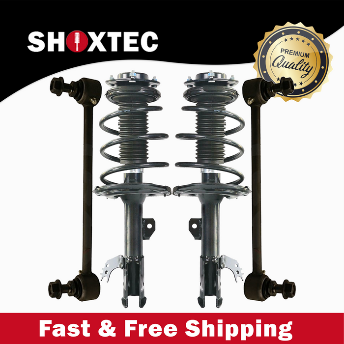 Shoxtec 4pc Front Suspension Shock Absorber Kits Replacement for 2012-2014 Toyota Camry Includes 2 Complete Struts 2 Front Sway Bars Endlink