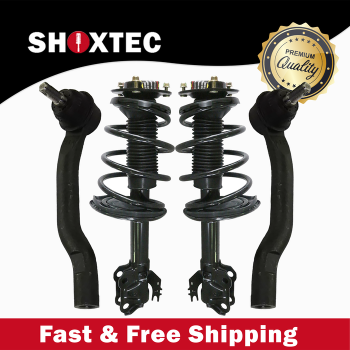 Shoxtec 4pc Front Suspension Shock Absorber Kits Replacement for 2012-2017 Toyota Camry E Includes 2 Complete Struts 2 Outer Tie Rod End