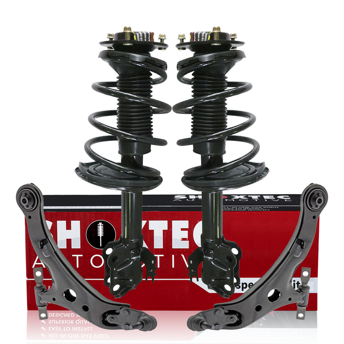 Shoxtec 4pc Front Suspension Shock Absorber Kits Replacement for 2012-2017 Toyota Camry E Includes 2 Complete Struts 2 Front Lower Control Arms and Ball Joint Assembly