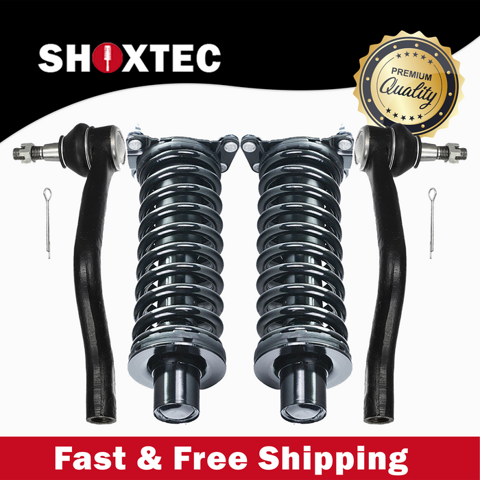 Shoxtec 4pc Front Suspension Shock Absorber Kits Replacement for 2005-2006 Jeep Liberty Diesel Engine Only includes 2 Complete Struts 2 Outer Tie Rod Ends