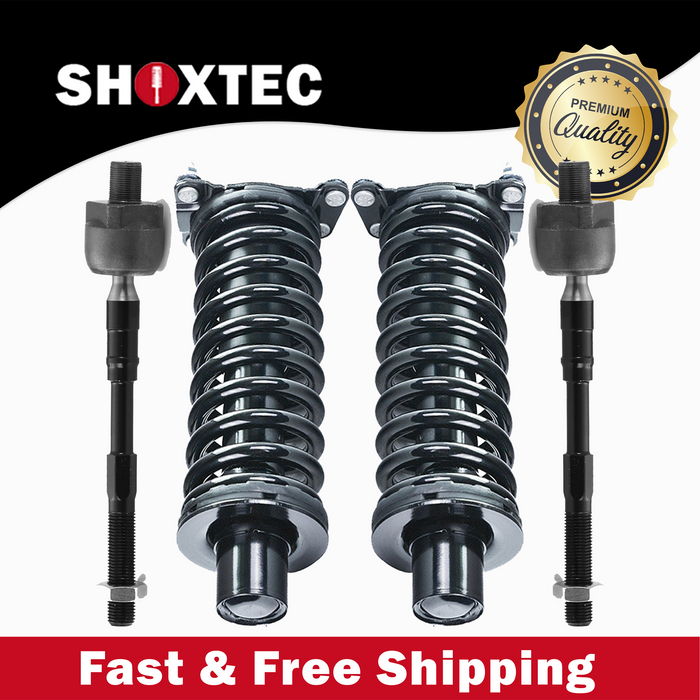 Shoxtec 4pc Front Suspension Shock Absorber Kits Replacement for 2005-2006 Jeep Liberty Diesel Engine Only includes 2 Complete Struts 2 Inner Tie Rod Ends