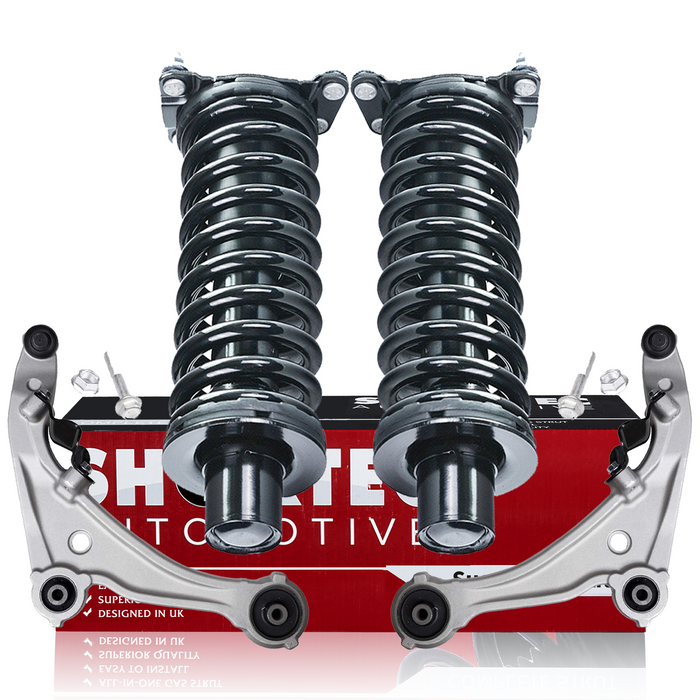 Shoxtec 4pc Front Suspension Shock Absorber Kits Replacement for 2005-2006 Jeep Liberty Diesel Engine Only includes 2 Complete Struts 2 Front Lower Control Arm and Ball Joint