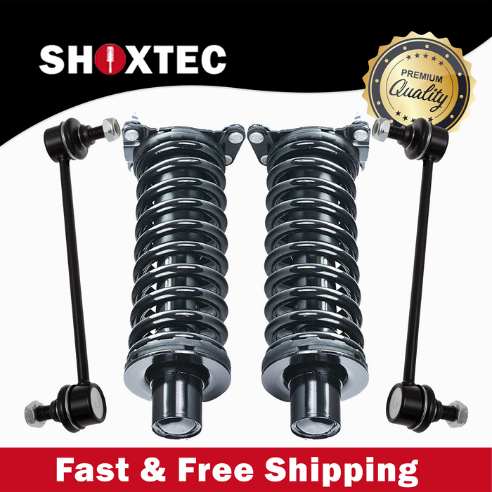 Shoxtec 4pc Front Suspension Shock Absorber Kits Replacement for 2005-2006 Jeep Liberty Diesel Engine Only includes 2 Complete Struts 2 Front Sway Bar End Link