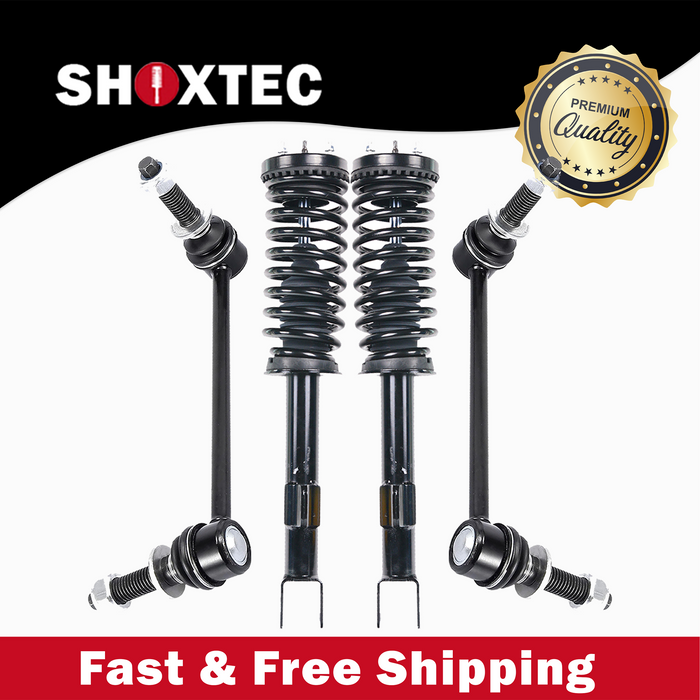 Shoxtec 4pc Front Suspension Shock Absorber Kits Replacement for 2005-2010 Chrysler 300 RWD Only Assembled in the USA only includes 2 Complete Struts 2 Front Sway Bars End Link