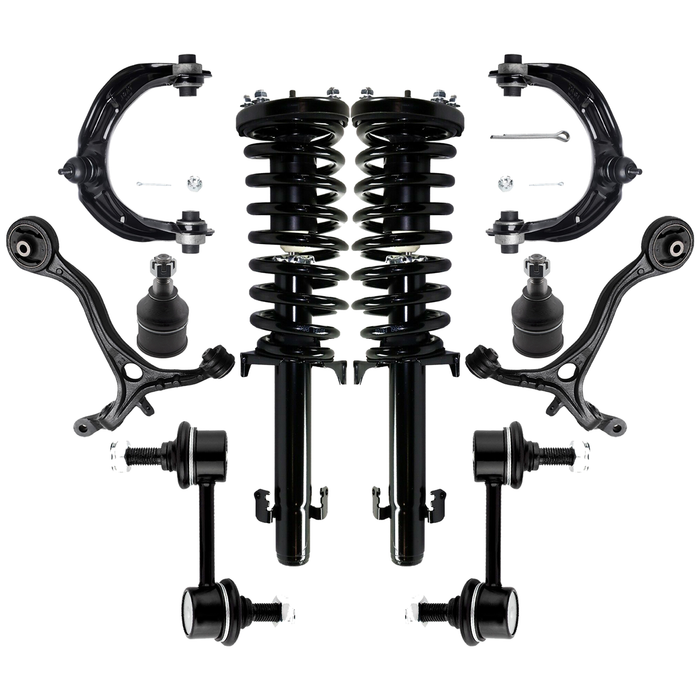 Shoxtec 10pc Suspension Kit Replacement for 2008-2012 Honda Accord Engine Size 3.5L V6 Includes 2 Complete Struts 2 Sway Bars 2 Upper Control Arms 2 Lower Control Arms 2 Lower Ball Joints