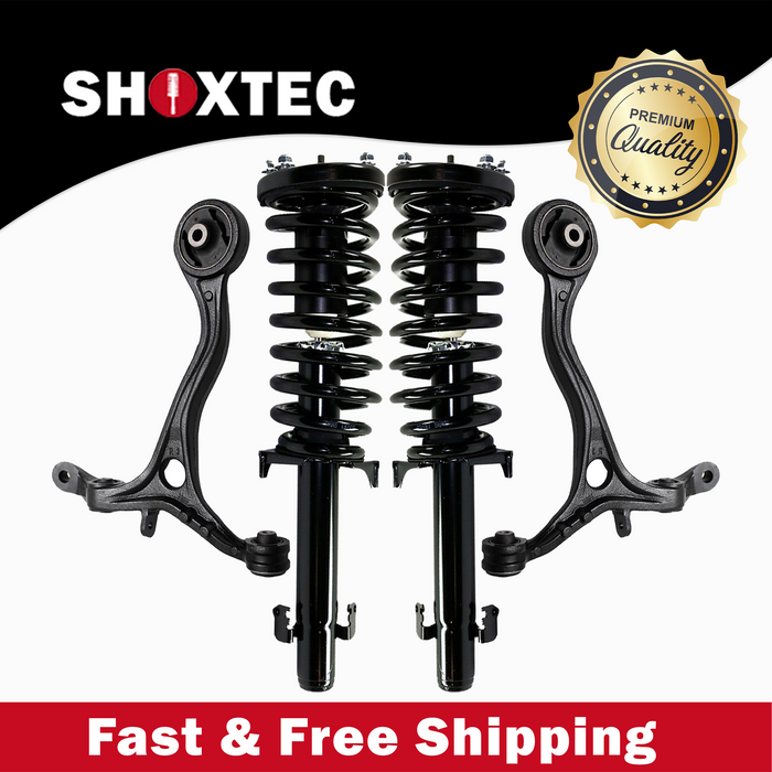 Shoxtec 4pc Front Suspension Shock Absorber Kits Replacement for 2008-2012 Honda Accord Includes 2 Complete Struts 2 Front Lower Control Arm
