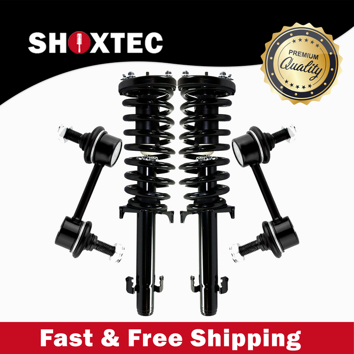 Shoxtec 4pc Front Suspension Shock Absorber Kits Replacement for 2008-2012 Honda Accord Includes 2 Complete Struts 2 Front Sway Bar Endlink