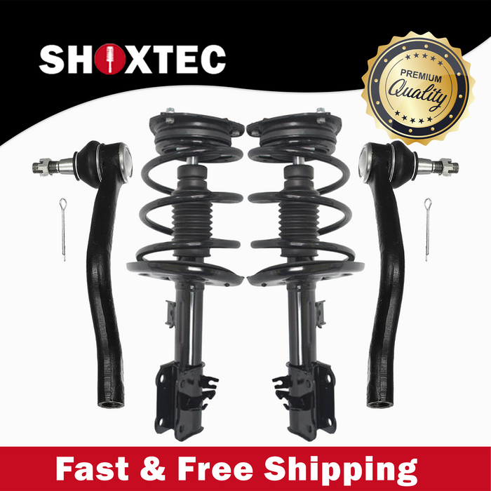 Shoxtec 4pc Front Suspension Shock Absorber Kits Replacement for 2011-2014 Nissan Maxima Fits SubModel SV Only includes 2 Complete Struts 2 Outer Tie Rod End