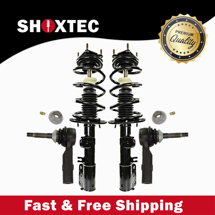 Shoxtec 4pc Front Suspension Shock Absorber Kits Replacement for 2011-2013 Ford Explorer AWD Only Includes 2 Complete Struts 2 Outer Tie Rod End