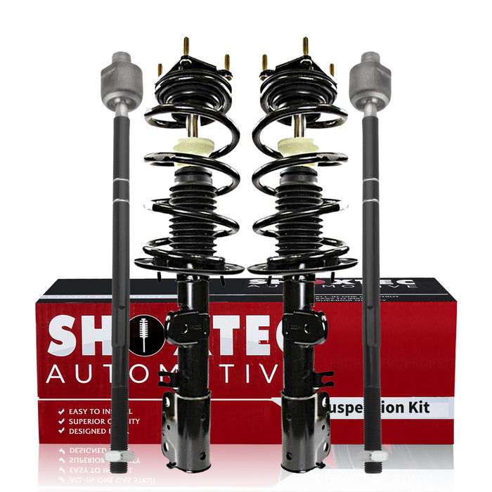 Shoxtec 4pc Front Suspension Shock Absorber Kits Replacement for 2011-2013 Ford Explorer AWD Only Includes 2 Complete Struts 2 Front Inner Tie Rod End