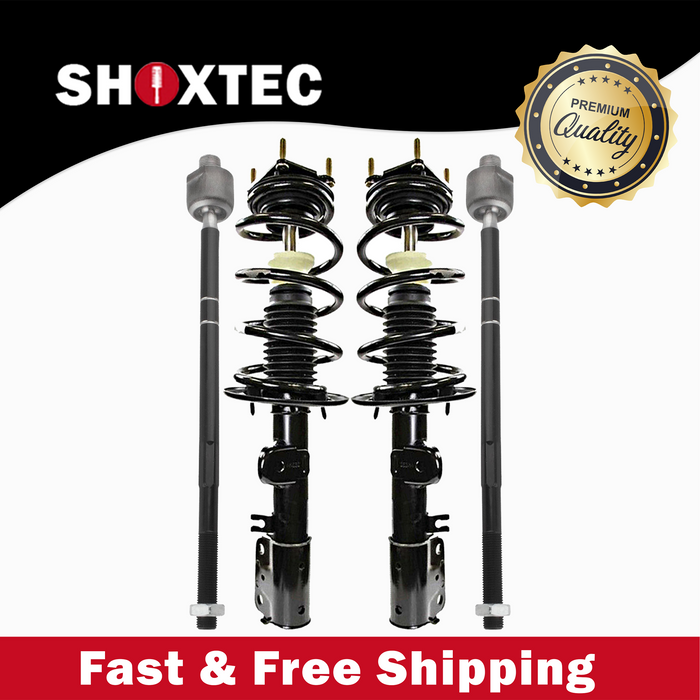 Shoxtec 4pc Front Suspension Shock Absorber Kits Replacement for 2011-2013 Ford Explorer AWD Only Includes 2 Complete Struts 2 Front Inner Tie Rod End